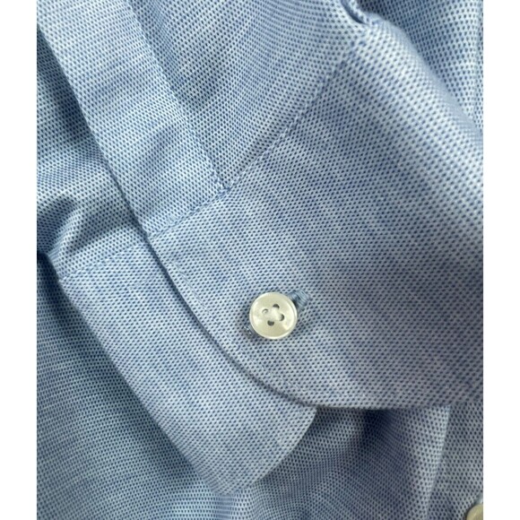 Charles Tyrwhitt Long Sleeve Solid Blue Non-Iron Slim Fit Size 16 ½"/33" - Picture 5 of 11